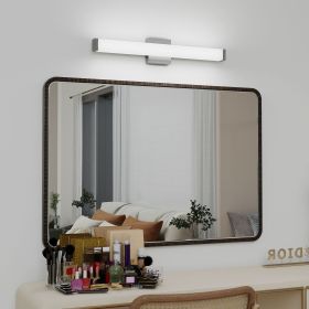 Bathroom Vanity Light Brushed Nickel Square LED 25 inch 14W 6000K Cool White Light Wall Bar Lighting Fixtures Over Mirror (Brushed Nickel, 25in)