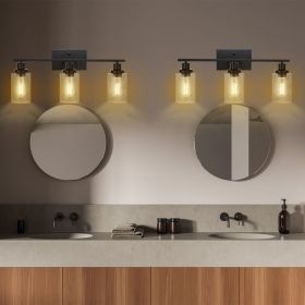 3 Light Wall Sconce Lighting with Clear Glass Shade Bathroom Vanity Lamp Fixture Modern Mounted Light for Porch Mirror Living Room Bedroom Hallwa (Type: 3-Heads)