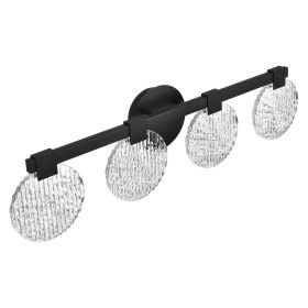 LED Bathroom Vanity Lights Over Mirror 5 Light 30W Dimmable LED Vanity Light Bar Black Bathroom Wall Lights Acrylic Bathroom Lighting Fixtures (W (Numbers of Light: 4-Light)
