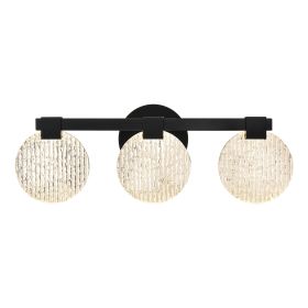 LED Bathroom Vanity Lights Over Mirror 5 Light 30W Dimmable LED Vanity Light Bar Black Bathroom Wall Lights Acrylic Bathroom Lighting Fixtures (W (Numbers of Light: 3-Light)