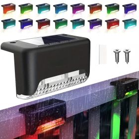 32/16 PCS Decorative Light Solar Energy Waterproof and Dustproof Light Source Sensing Suitable for Shopping Malls Guardrails Decks Stairs Gardens (Color: RGB lights-16PCS)